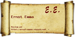 Ernst Emma névjegykártya